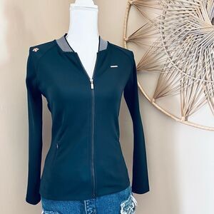 Descente black full zip gorpcore outdoor cycling jacket